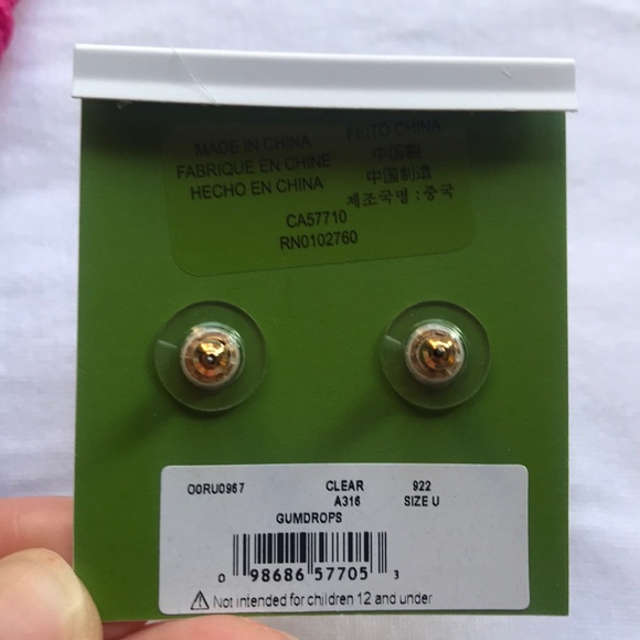 Clear Kate Spade Gumdrop earrings - Picture 3 of 4